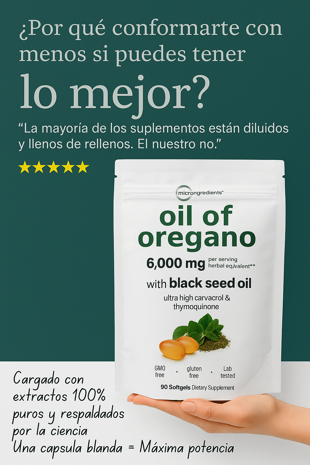 Aceite de orégano en cápsulas - Original Importado