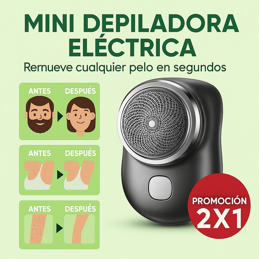 Mini afeitadora portátil 2X1 - Afeitado sin dolor ni irritación