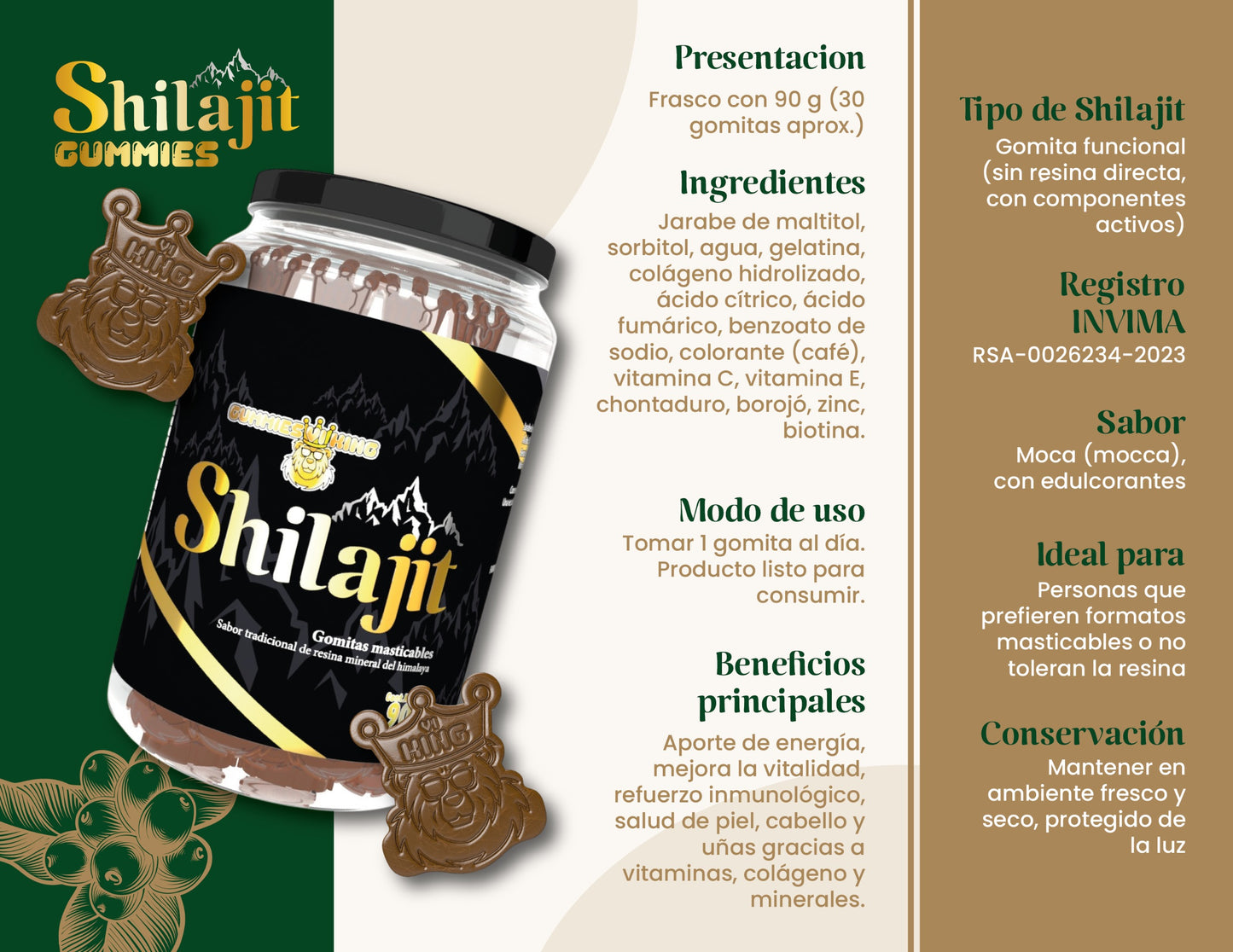 Shilajit Gomas Envase de 30 Und