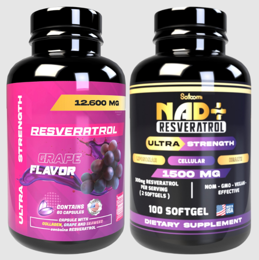 Combo NAD+Resveratrol y Resveratrol Ultra - Vitalidad, memoria y protección celular en una sola cápsula