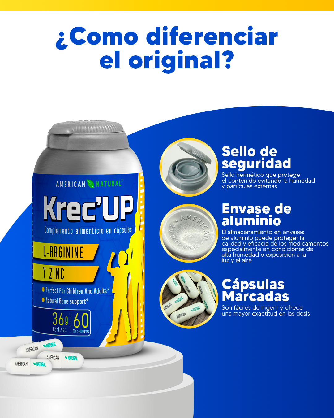 Krec'Up - Estimulante de la Hormona de Crecimiento - Original importado + GRATIS Recetario