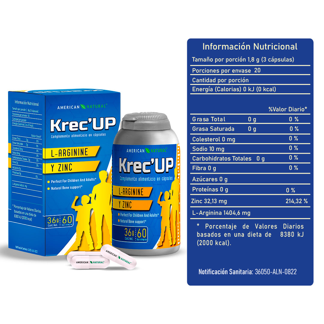 Krec'Up - Estimulante de la Hormona de Crecimiento - Original importado + GRATIS Recetario